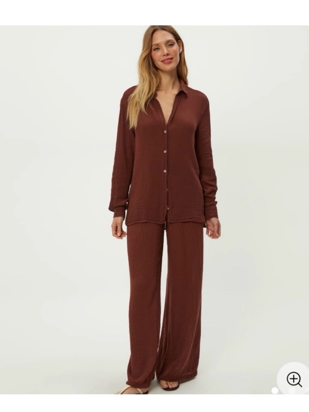 Michael Stars Gauze pants & shirt BURGANDY